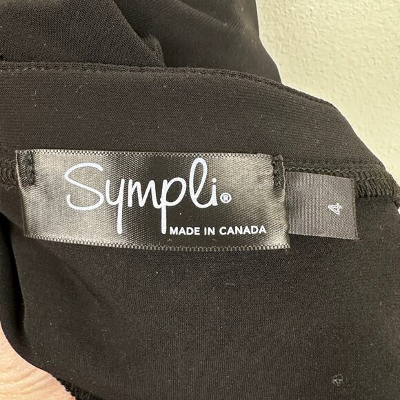 Sympli Tunic Top Blouse Metal Buttons Liquid Knit Black 4 Minimalist Lagenlook - Picture 9 of 12